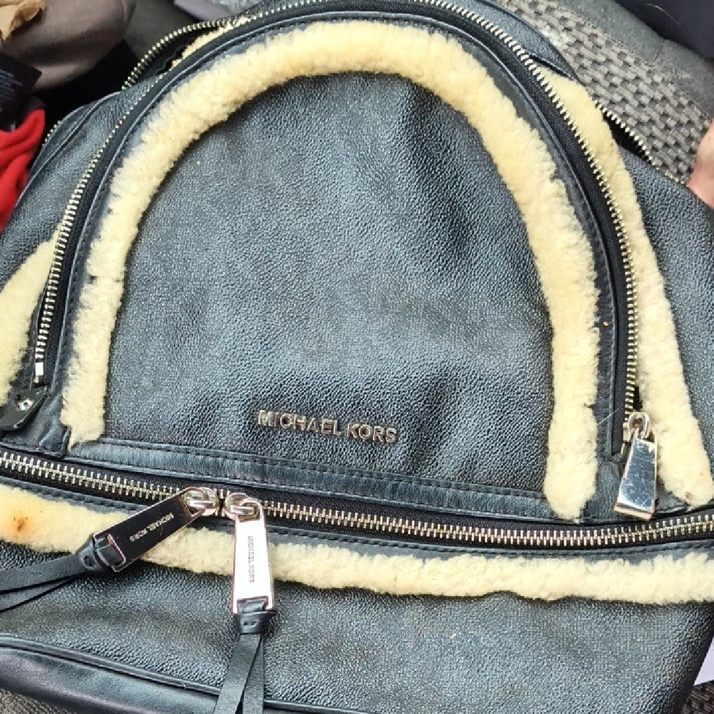 Michael Kors Black and Tan Backpack